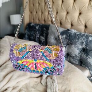 Marshalls Purple Embellished Clutch
